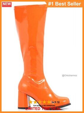 Stretch Polyurethane Knee High Boot Stacked Heel Costume Boot